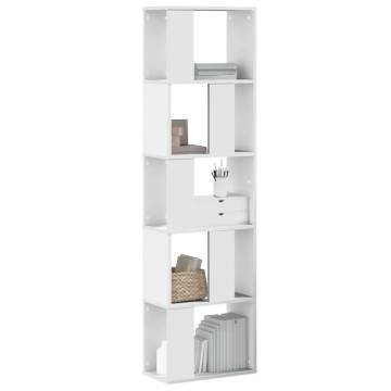  Bookcase 5-Tier White 45x23.5x162.5 cm Engineered Wood